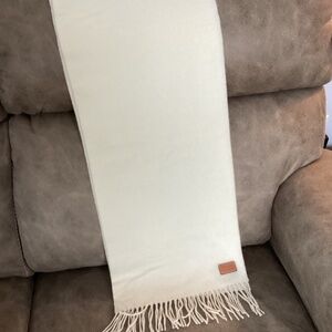Coach Cream Fringe Scarf